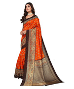 Thumbnail for Vamika Orange Printed Art Silk Saree - Distacart