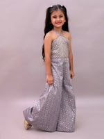 Thumbnail for Lil Drama Mehfil Grey Stylish Jumpsuit For Girls