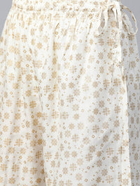 Thumbnail for Anubhutee Maroon & White Ethnic Motifs Print Kurta with Palazzos - Distacart