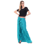 Thumbnail for Asmaani Turquoise Color Plain Ruffle Palazzo