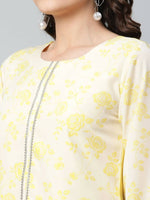 Thumbnail for Ahalyaa Womens Yellow Crepe Printed Top Palazzo Set - Distacart