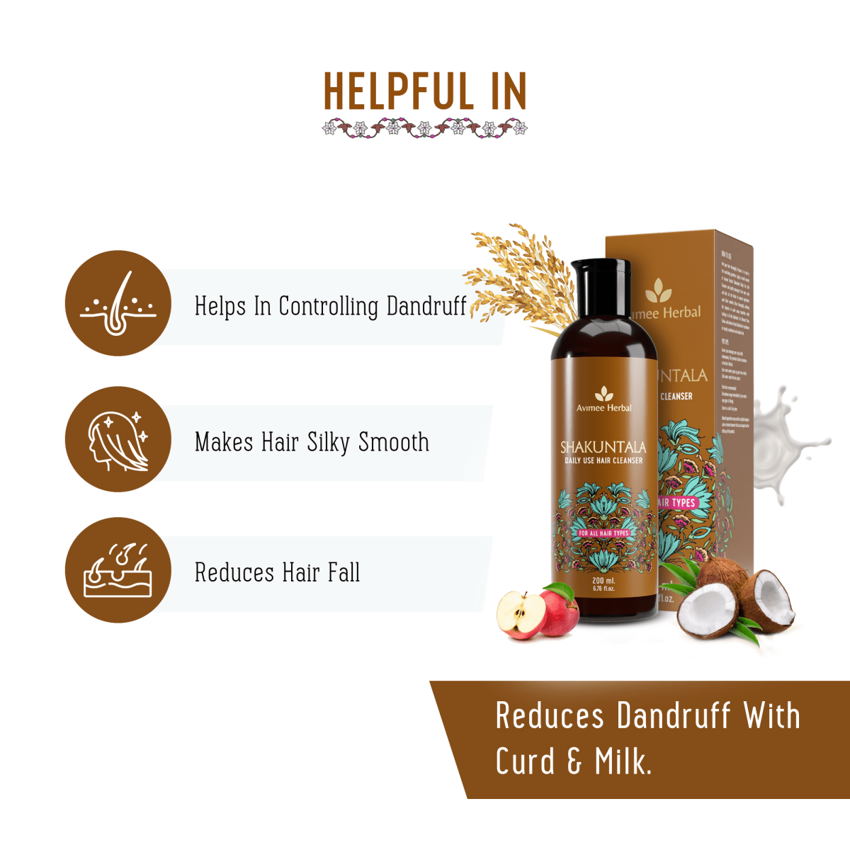 Avimee Herbal Shakuntala Hair Cleanser and Radha Hair Conditioner Combo For Silky, Shiny & Strong Hair - Distacart