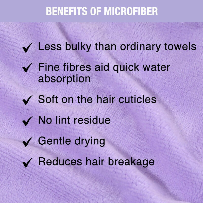 Nykaa Naturals Microfiber Hair Wrap for Frizz Free & Shiny Hair - Lavender - Distacart