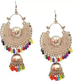 Thumbnail for Gold-Plated Alloy Oxidised Designer Earrings - The Pari - Distacart