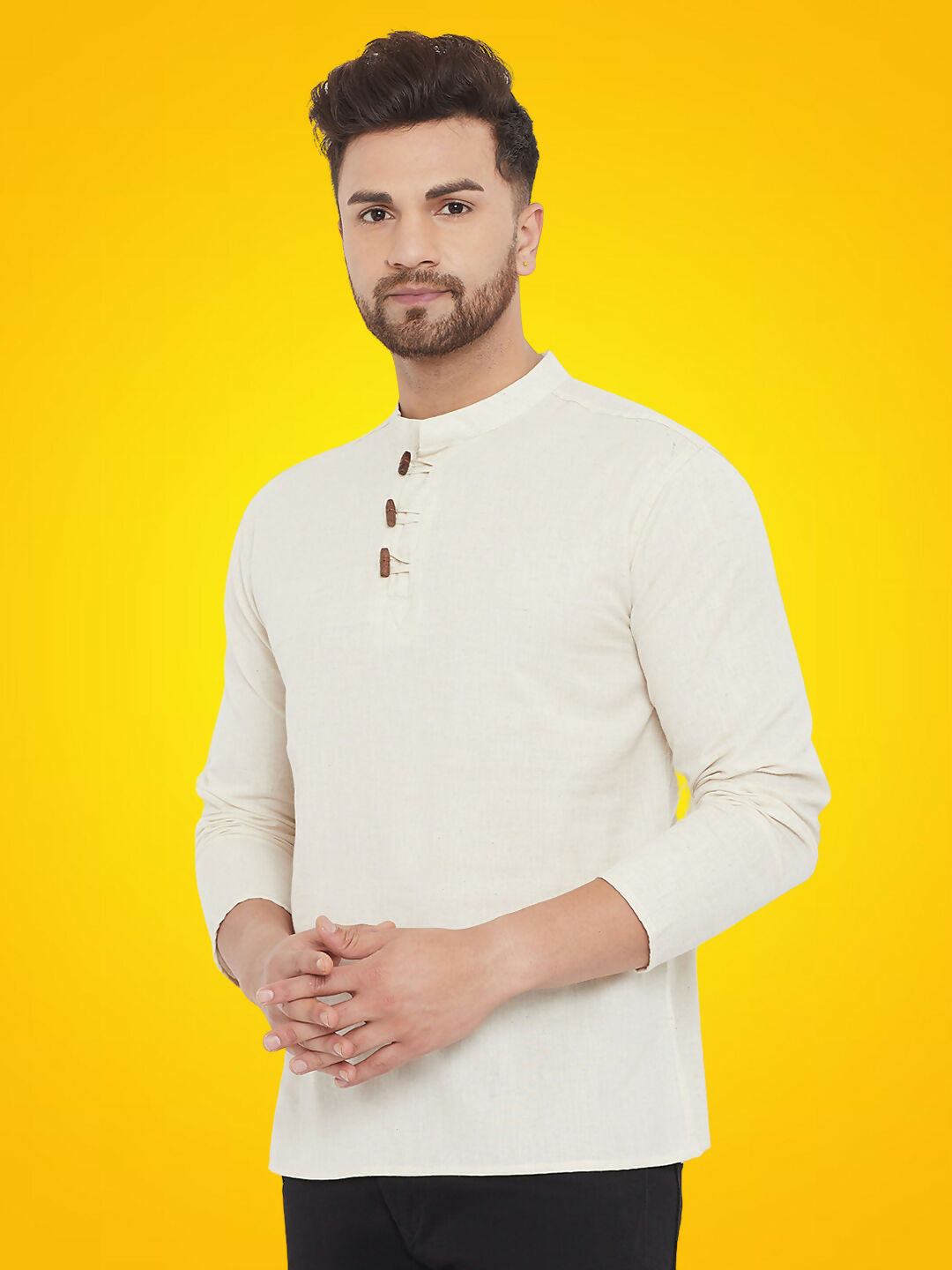 Even Apparels Men's Pure Cotton Cream Kurta - Distacart