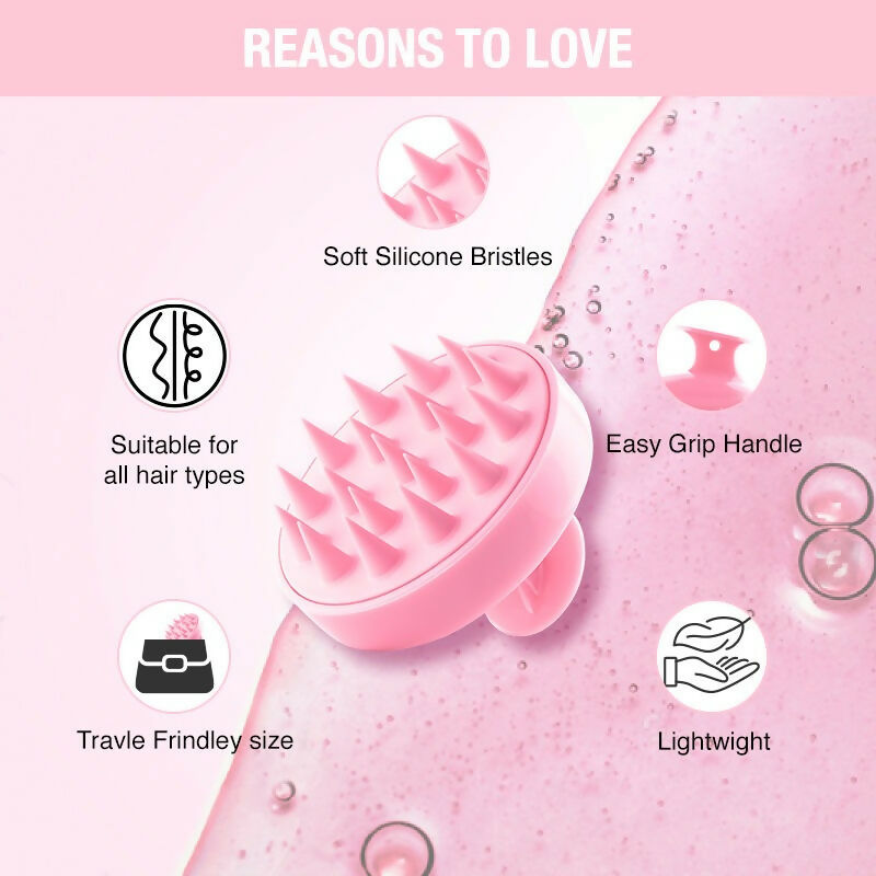 Nykaa Naturals Scalp Massager Brush For Blood Circulation & Natural Hair Growth - Pink - Distacart
