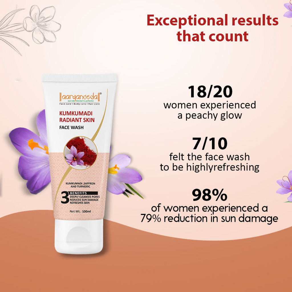 Aaryanveda Kumkumadi Radiant Skin Face Wash - Distacart