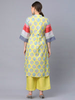 Thumbnail for Ahalyaa Women's Yellow Pure Blend Digital Printed Kurta Palazzo Set