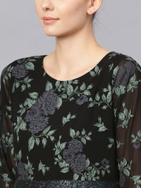 Thumbnail for Ahalyaa Black Georgette Anarkali Kurta With Dupatta
