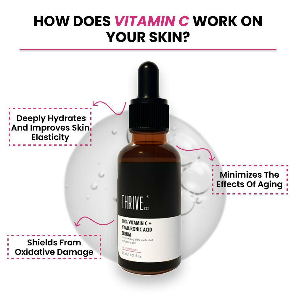 Thriveco 10% Vitamin C+ Hyaluronic Acid Serum - Distacart