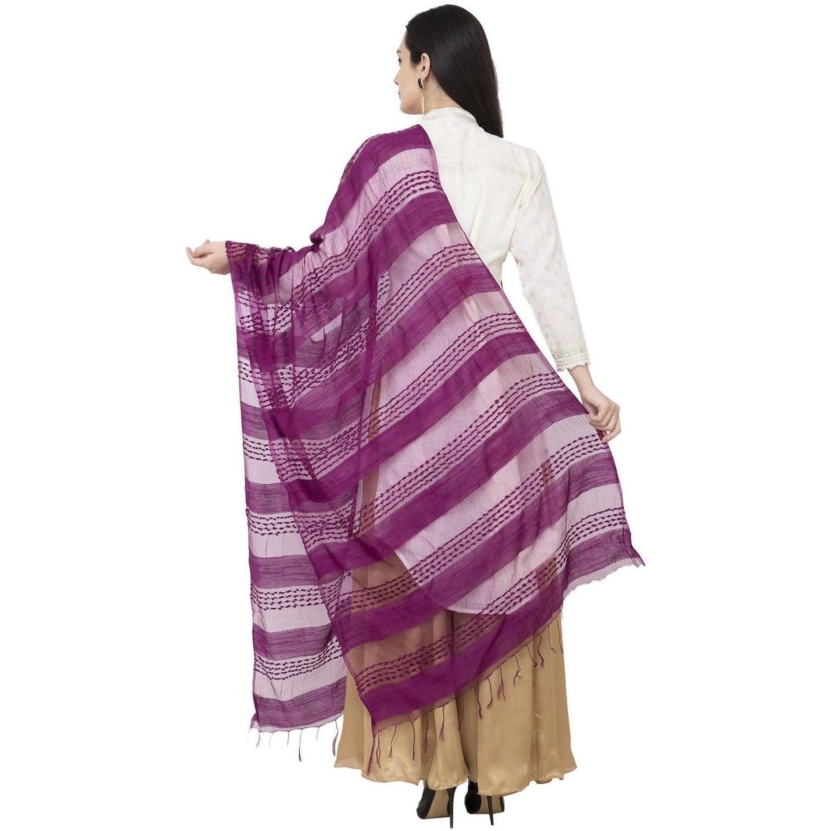 A R SILK Payal Plan Regular Dupatta Purple Color Dupatta or Chunni