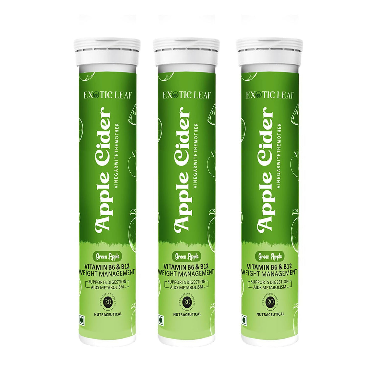 Exotic Leaf Green Apple Cider Vinegar Tablets