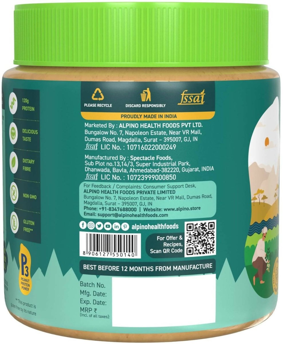 Alpino Organic Natural Peanut Butter Crunch - Distacart