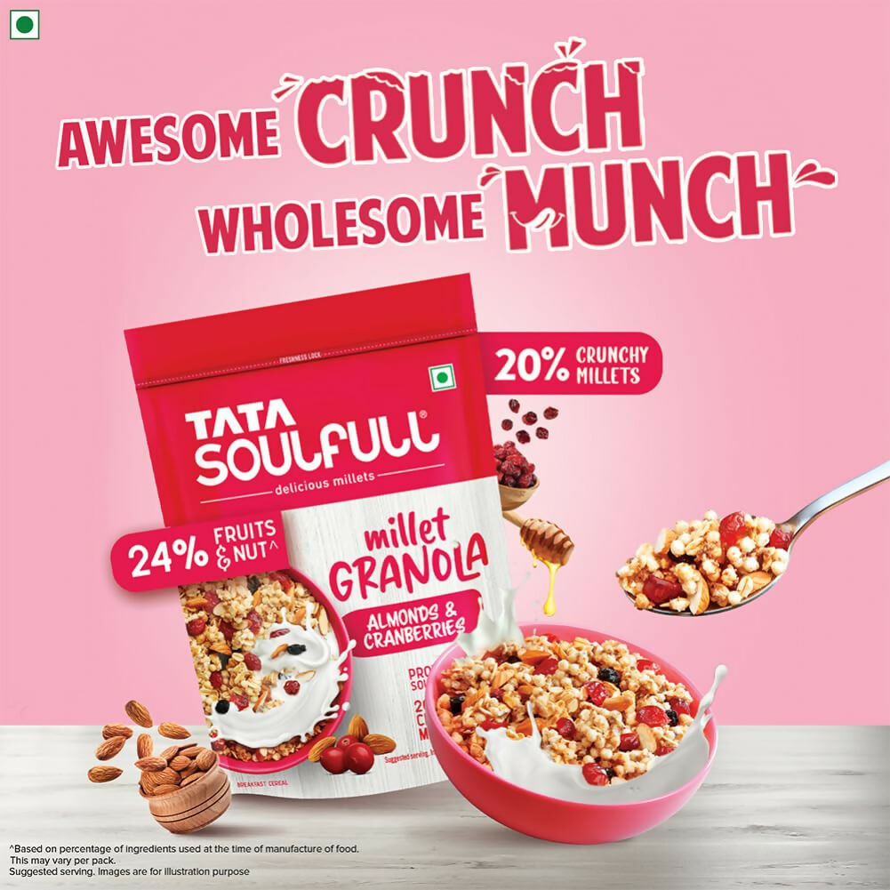 Tata Soulfull Millet Granola (Almonds & Cranberries) - Distacart