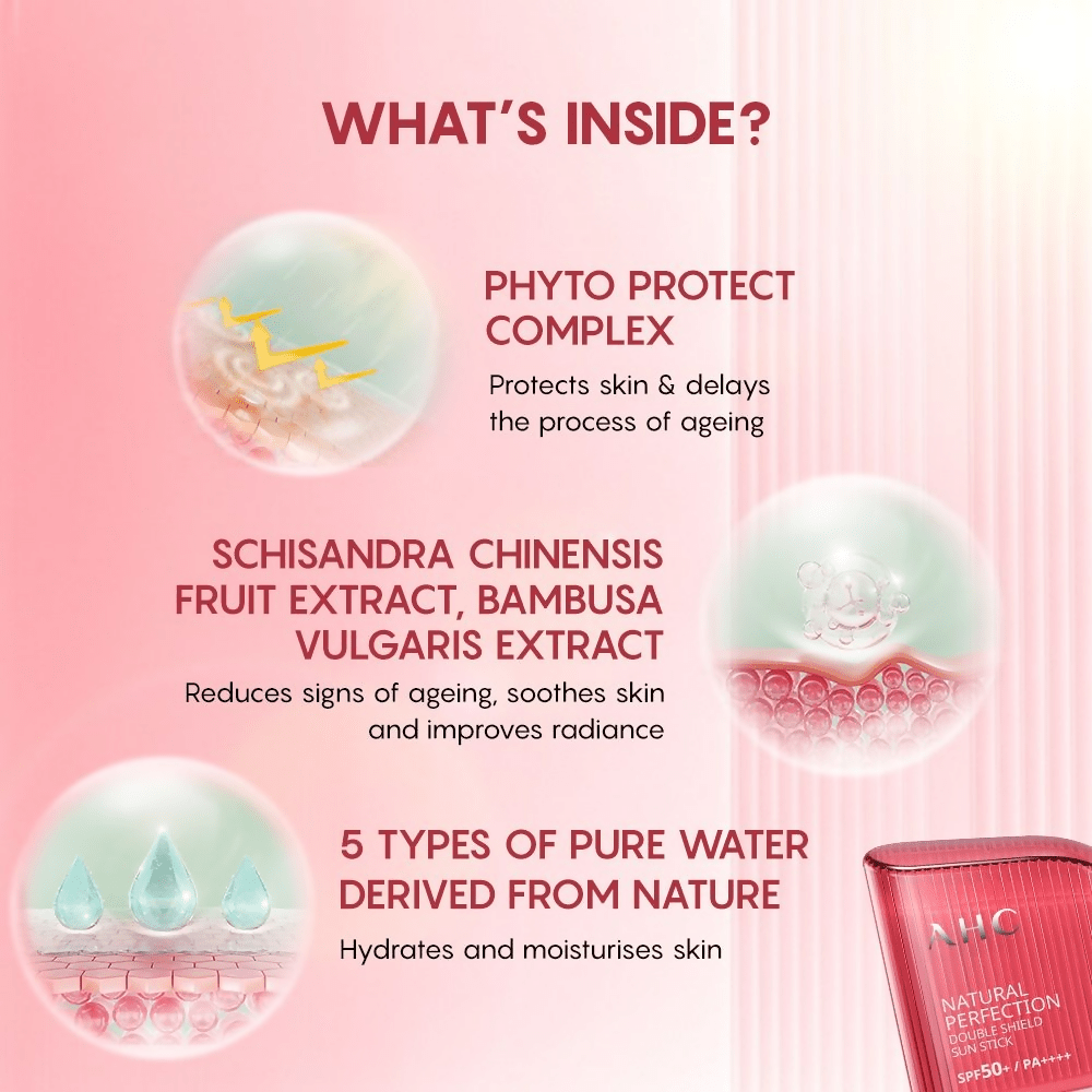 AHC Natural Perfection Double Shield Sun Stick With SPF 50+ & PA++++ - Korean Skincare