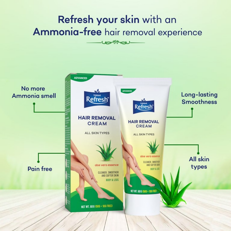 Torque's Refresh Hair Removal Cream With Aloe Vera Essence - Distacart