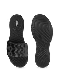 Thumbnail for Metro Women Textured Wedge Heel Sandals