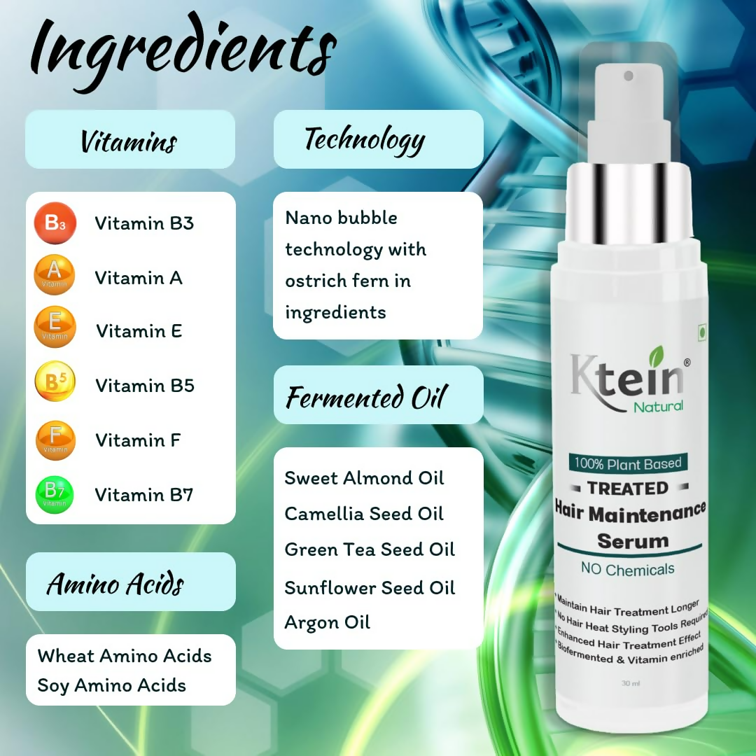 Ktein 100% Plant Based Treated Hair Maintenance Serum - Distacart