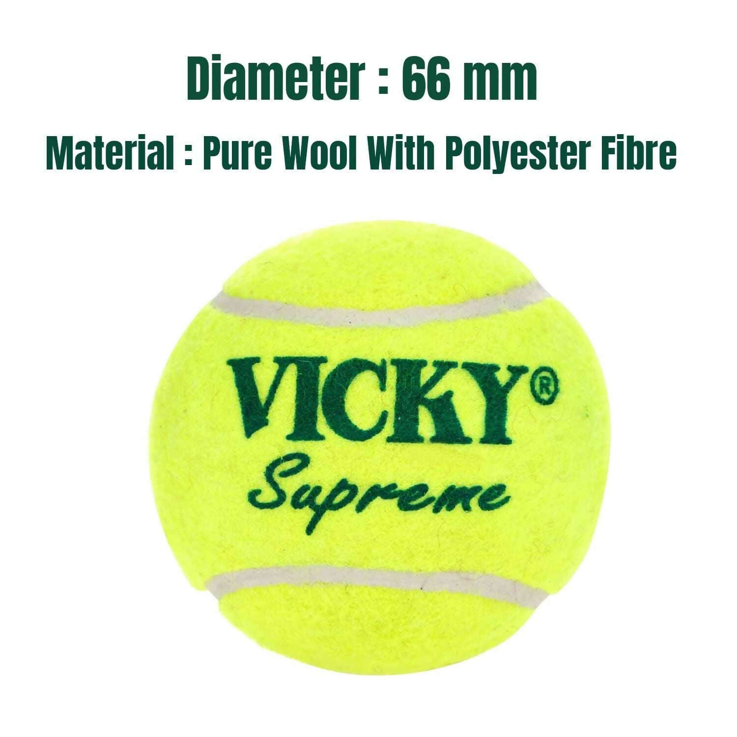 Vicky Supreme Yellow Tennis/Cricket Ball Heavy Multipurposeful Design & Durable Rubber Built - Distacart