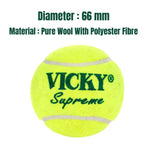 Thumbnail for Vicky Supreme Yellow Tennis/Cricket Ball Heavy Multipurposeful Design & Durable Rubber Built - Distacart