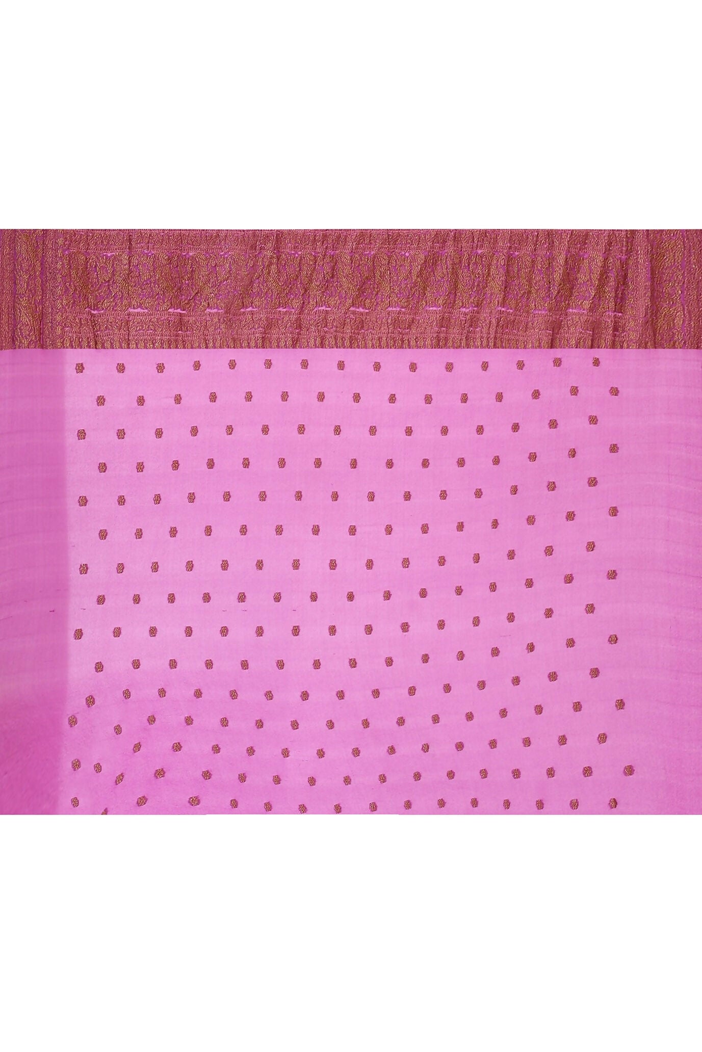 Joban Fashion Hot Pink Crepe Chiffon Pure Handloom Banarasi Silk Saree