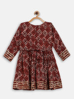 Thumbnail for Ahalyaa Maroon Rayon Printed Kurta Palazzo Sets for Kids For Girls - Distacart