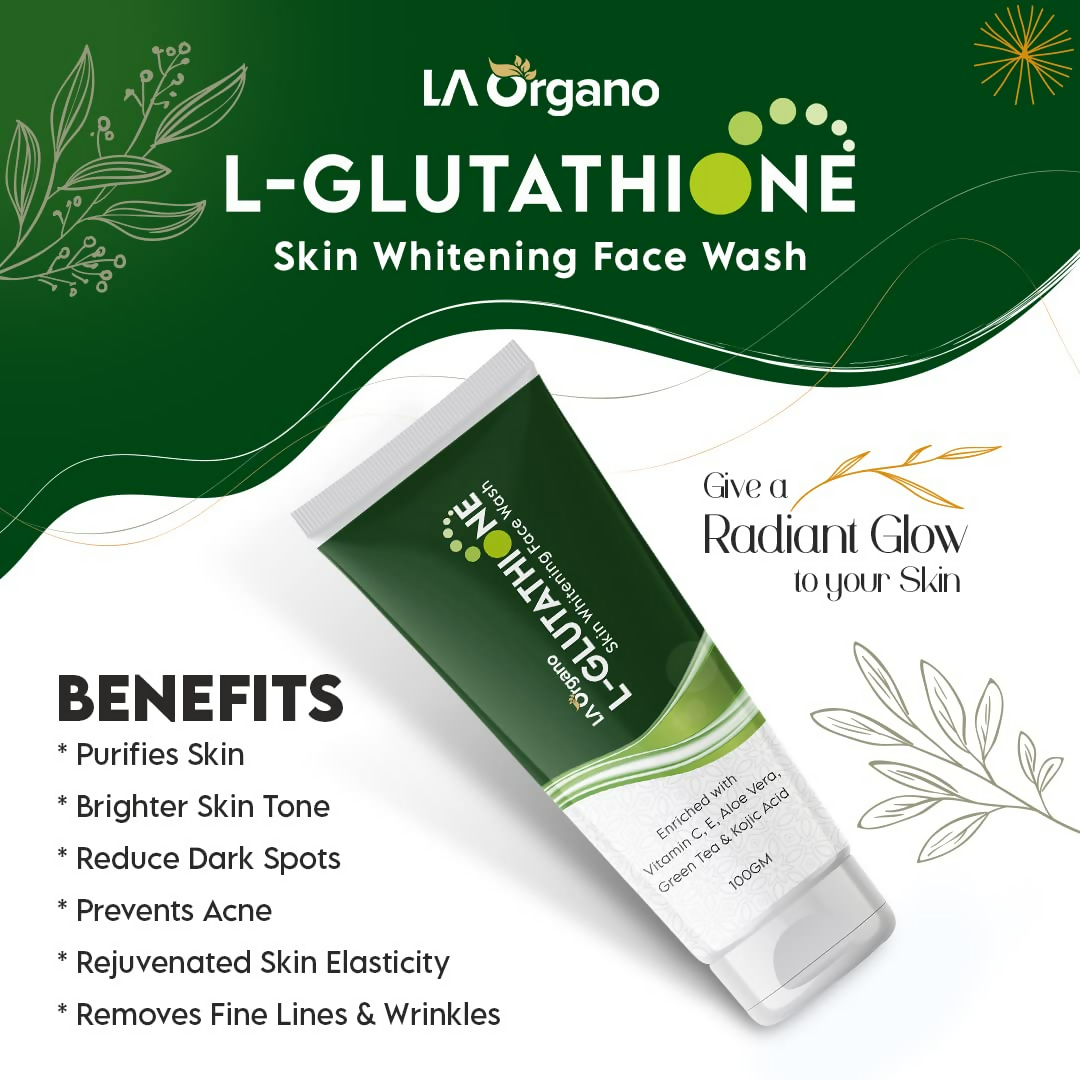 LA Organo Papaya Skin Whitening Cream and Glutathione Face Wash Combo - Distacart