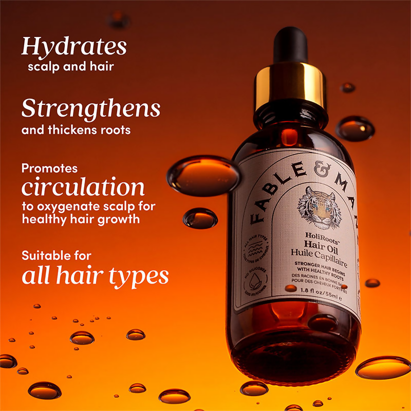Fable & Mane HoliRoots Oil To Strengthen Roots and Thicken Hair
