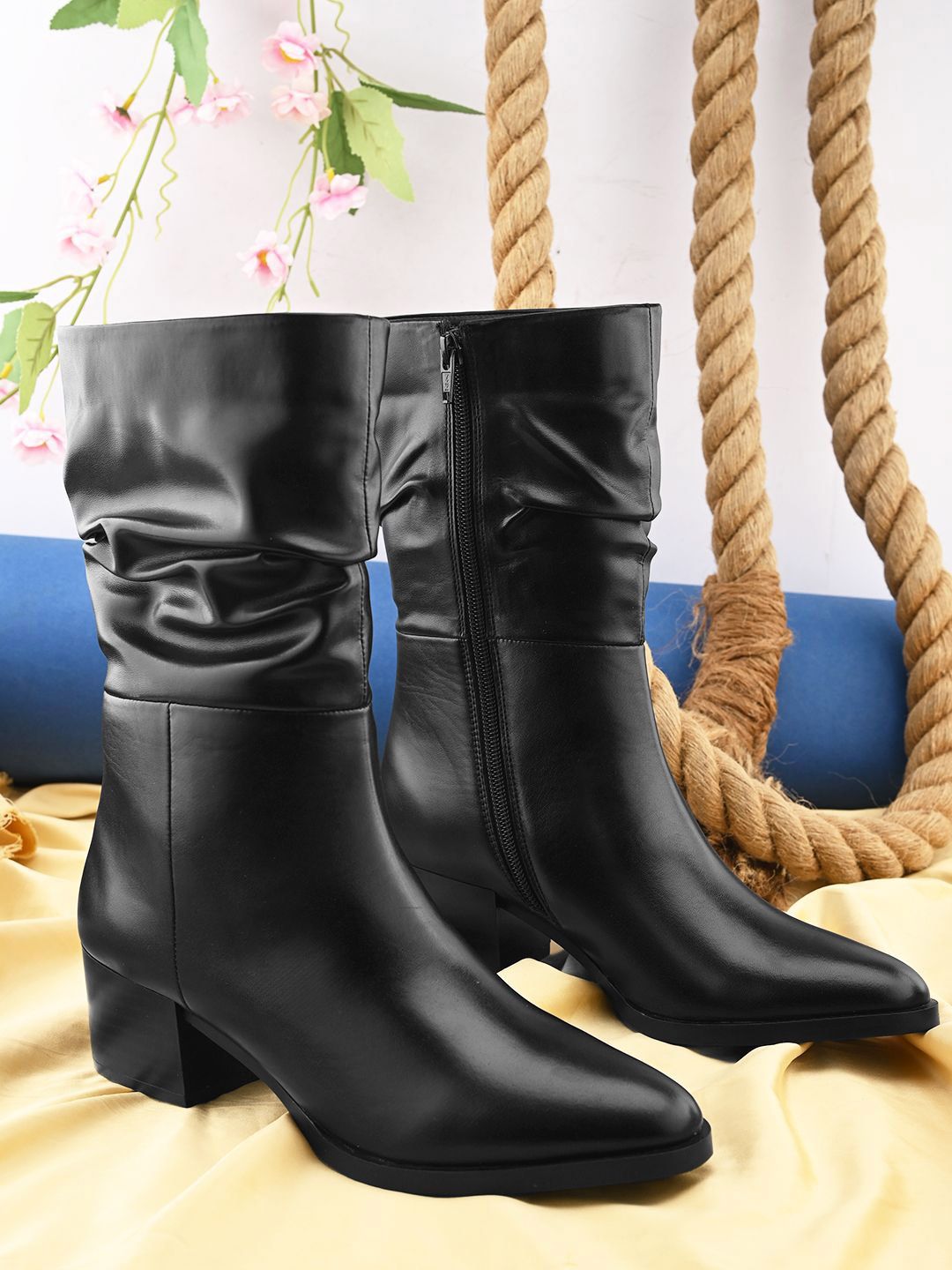 Roadster Women Block Heel High-Top Slouchy Boots