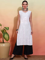 Thumbnail for Ode by House of Pataudi Embroidered Straight Kurta - Distacart