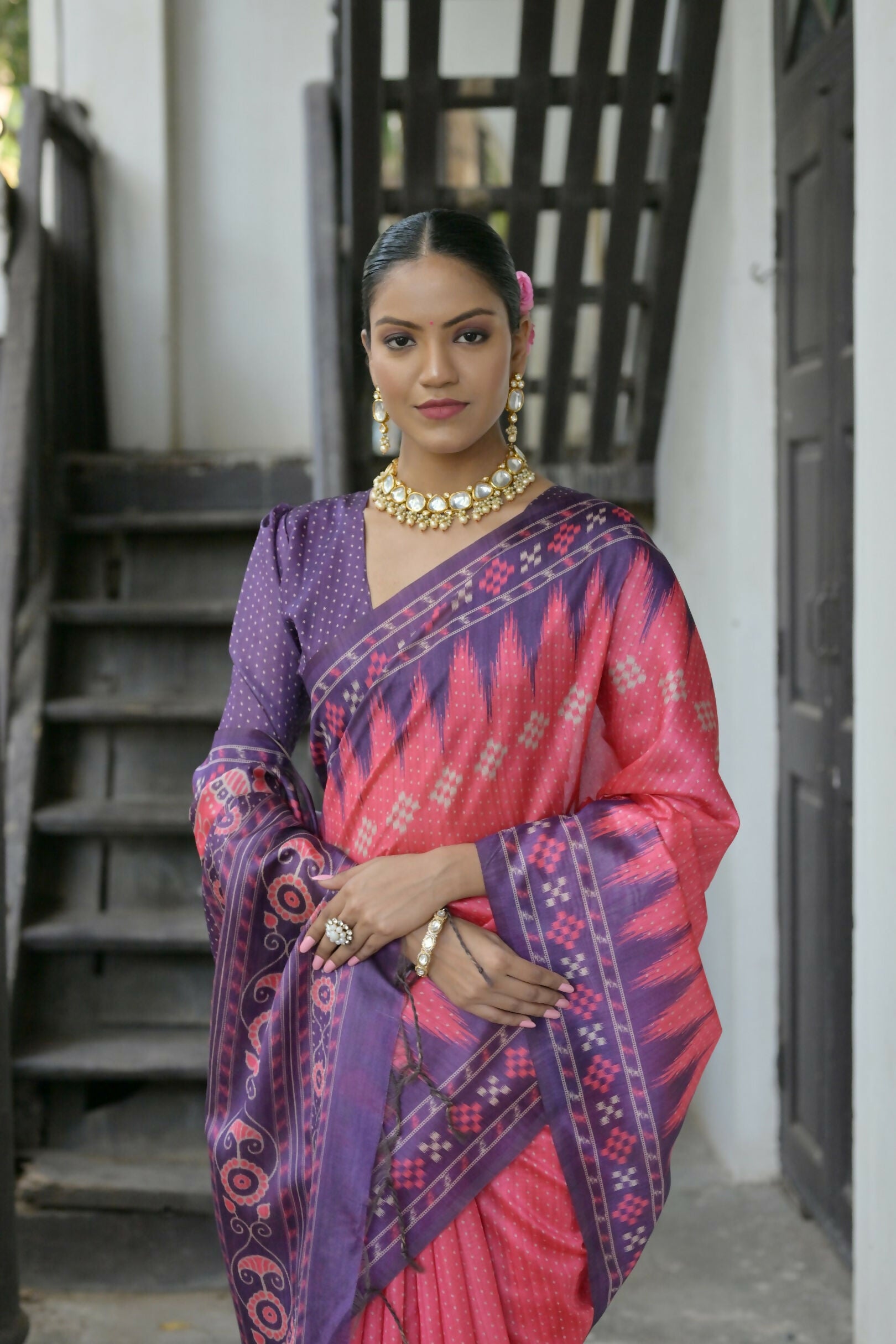 Vishnu Weaves Women's Rani Soft Tussar Silk Saree with Blouse - Distacart