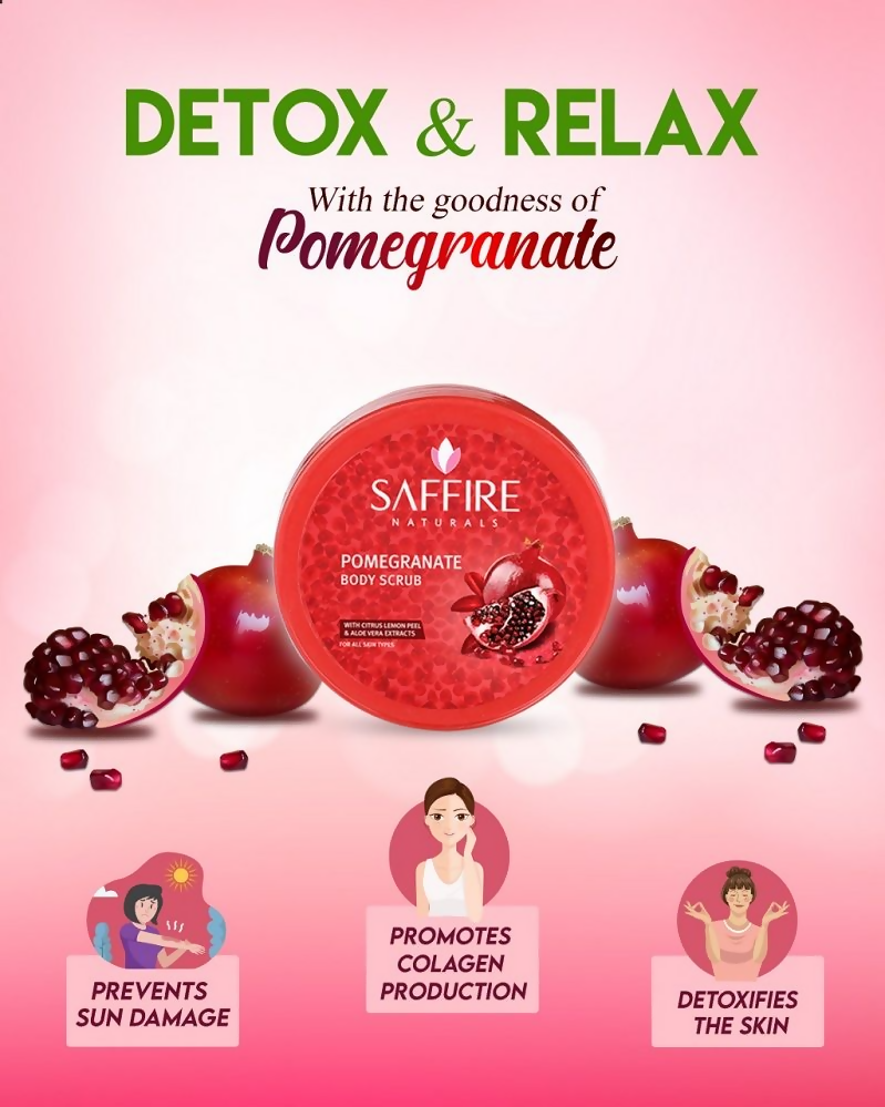 Saffire Naturals Pomegranate Body Scrub - Distacart