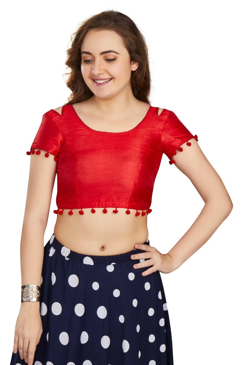 Aastha Fashion Women's Women's Orange Art Silk Button Readymade Blouse - Distacart