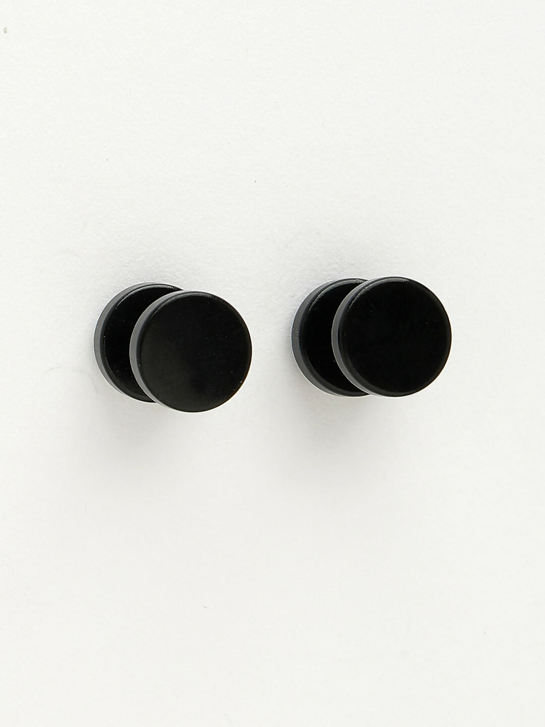 NVR Men's Black Rhodium-Plated Metal Studs Earring - Distacart