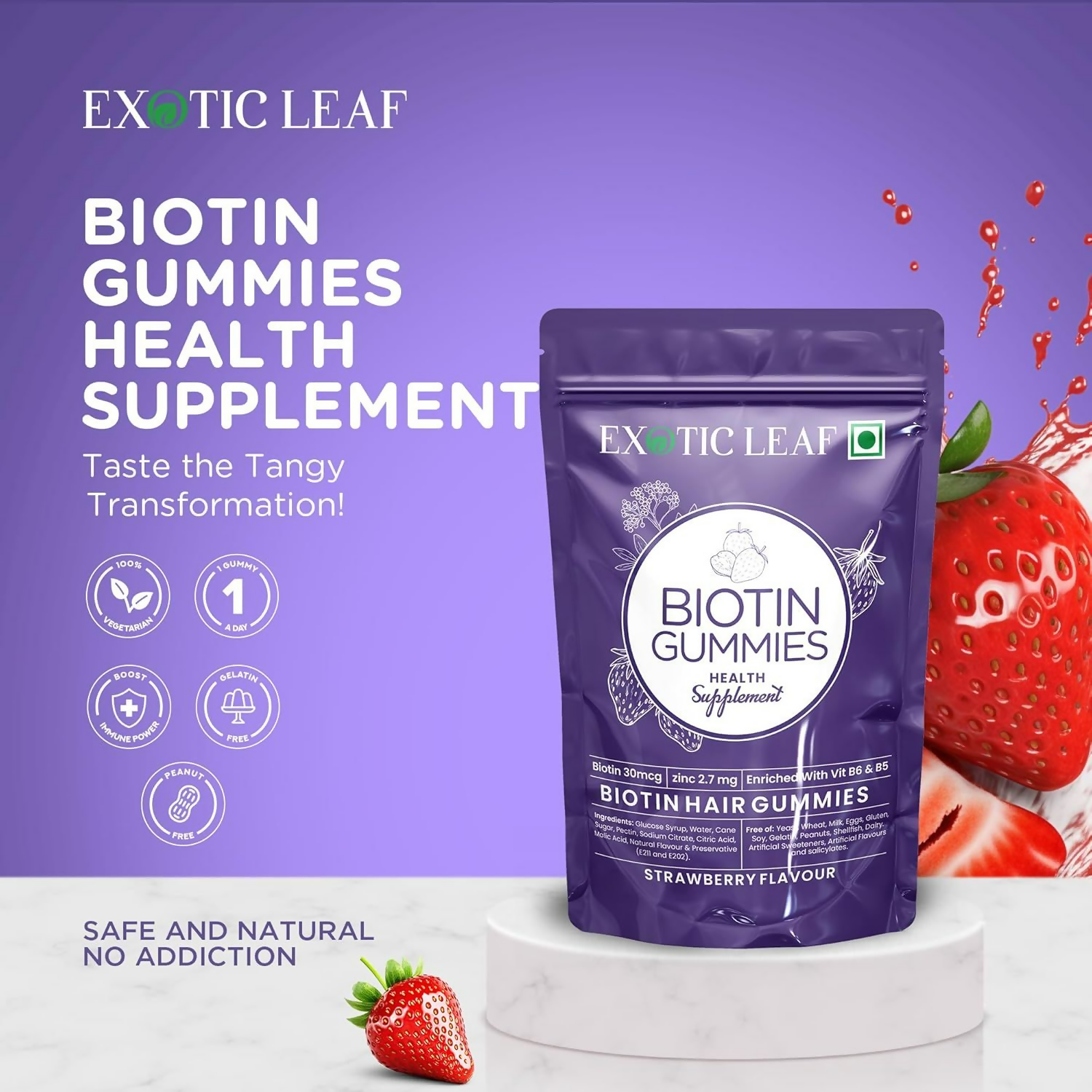 Exotic Leaf Biotin Gummies - Distacart