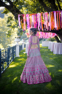 Thumbnail for Aastha Fashion Women's Pink faux Georgette sequence With Thread And Jari Embroidery Work Lehenga Choli