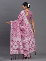 Thumbnail for Astita Linen Cotton Purple Saree