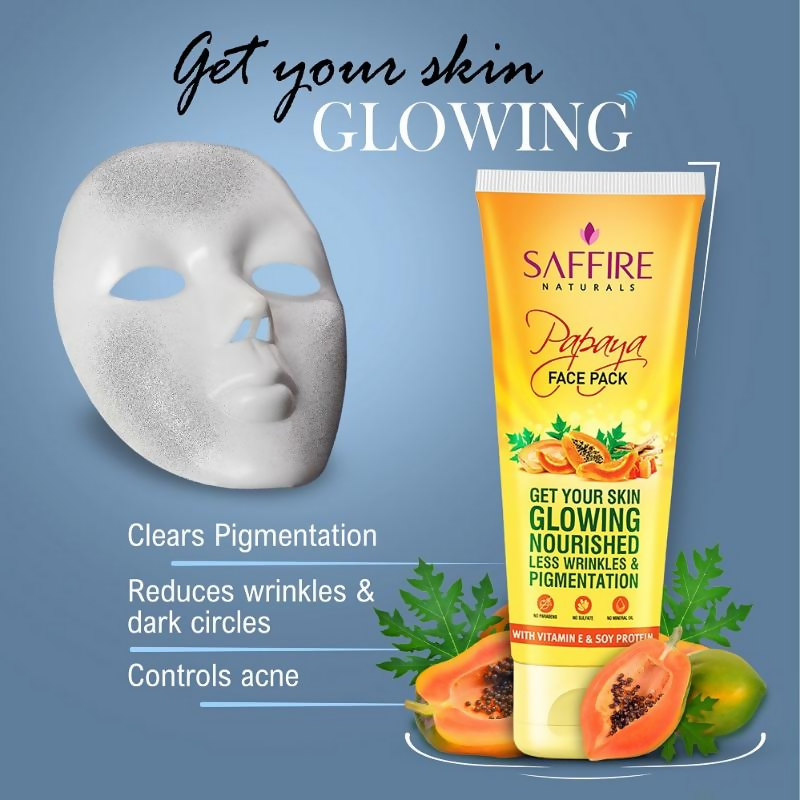 Saffire Naturals Papaya Face Pack - Distacart