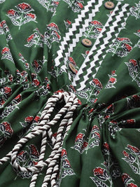 Thumbnail for Anubhutee Green Floral Printed Pure Cotton Kurta with Trousers - Distacart