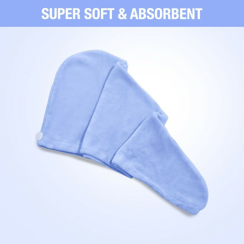 Nykaa Naturals Microfiber Hair Wrap for Frizz Free & Shiny Hair - Blue - Distacart
