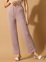 Thumbnail for Myshka Women's Lavender Straight Fit Party Trouser - Distacart