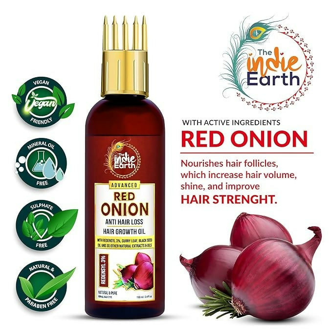 The Indie Earth Advanced 3% Redensyl Red Onion Anti Hair Loss & Hair Growth Oil - Distacart