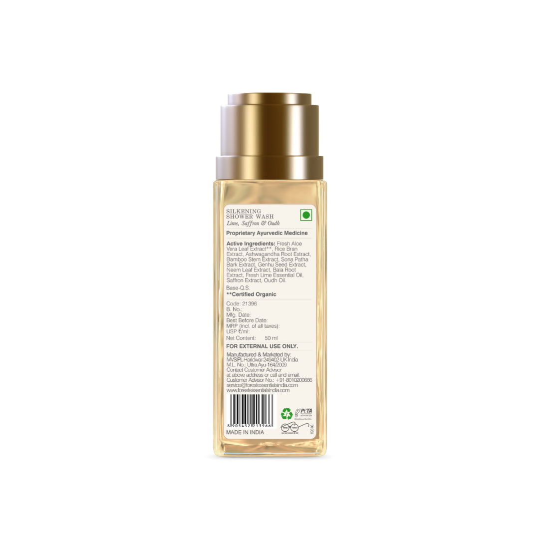 Forest Essentials Silkening Shower Wash Lime Saffron & Oudh - Distacart