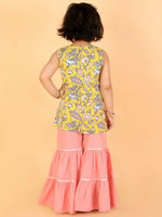 Thumbnail for Lil Drama Girls kurta with sharara set - Yellow - Distacart
