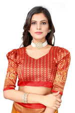 Thumbnail for Vamika Yellow Printed Art Silk Saree - Distacart