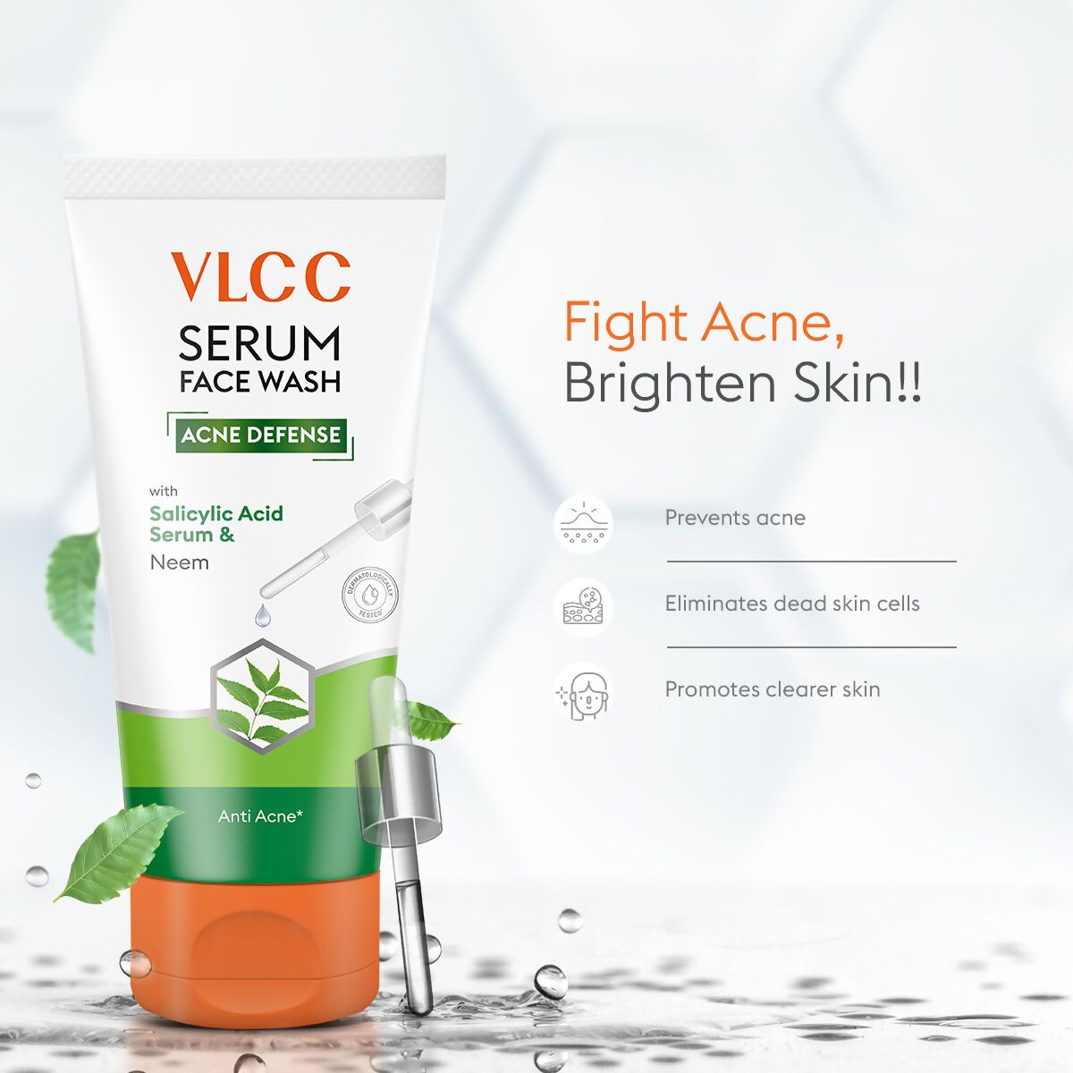 VLCC Acne Defense Serum Face Wash with Salicylic Acid Serum & Neem - Distacart