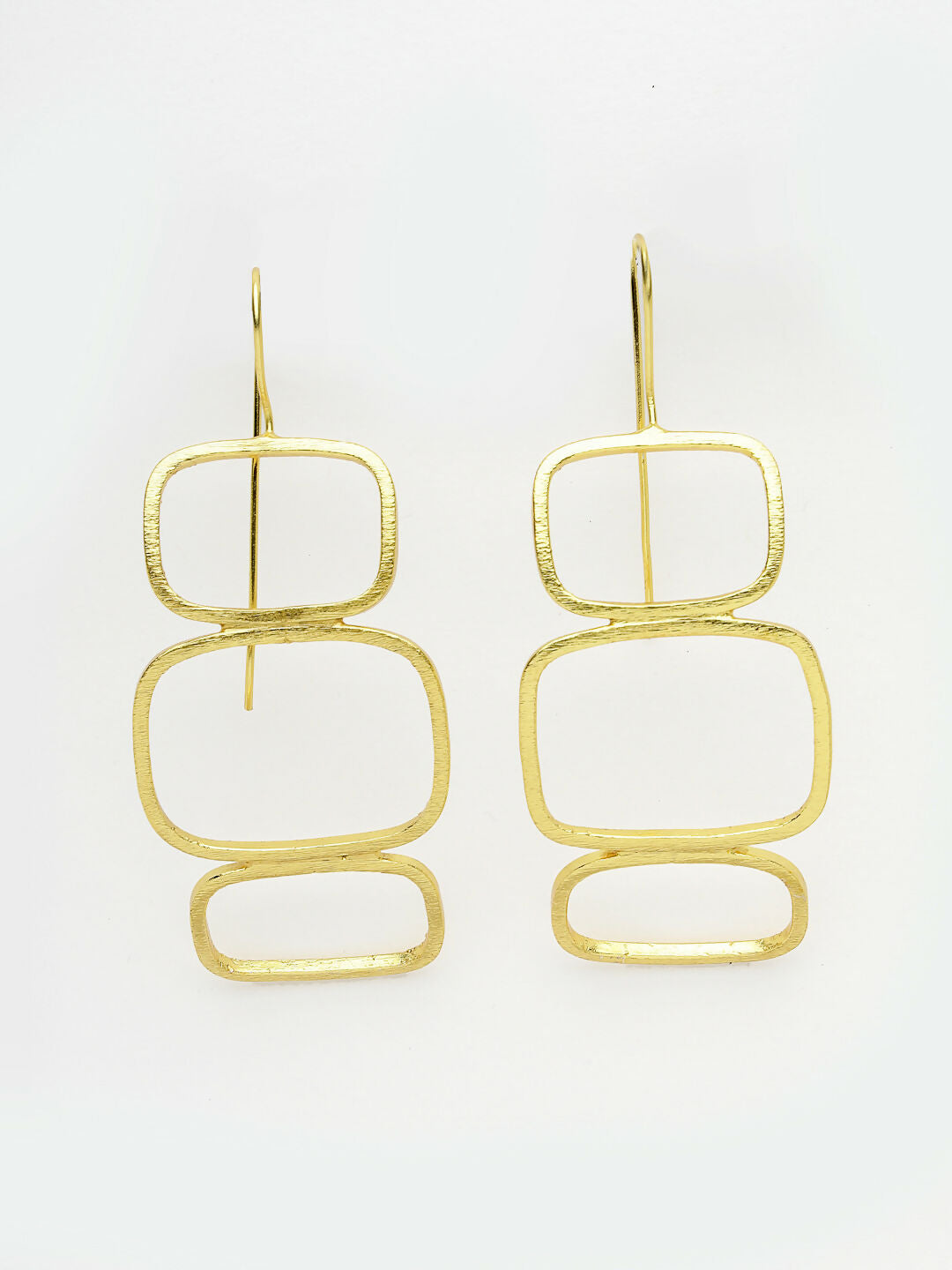 NVR Women Gold-Plated Contemporary Fish Hook Drop Earrings - Distacart