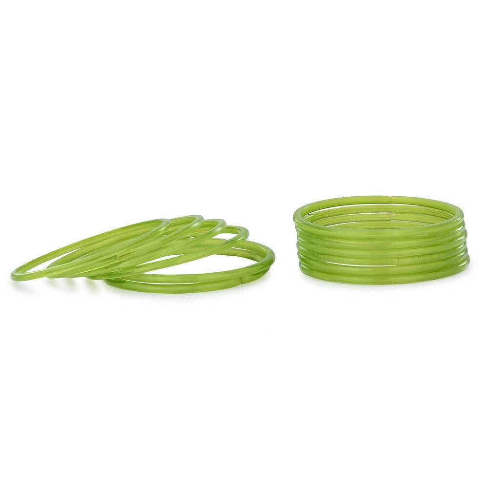 Afast Shining Green Glass Wedding, Party, Daily Use Bangle Set, Set Of 12 - Distacart