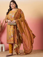 Thumbnail for Sztori Women Floral Printed Regular Kurta with Trousers & With Dupatta - Distacart