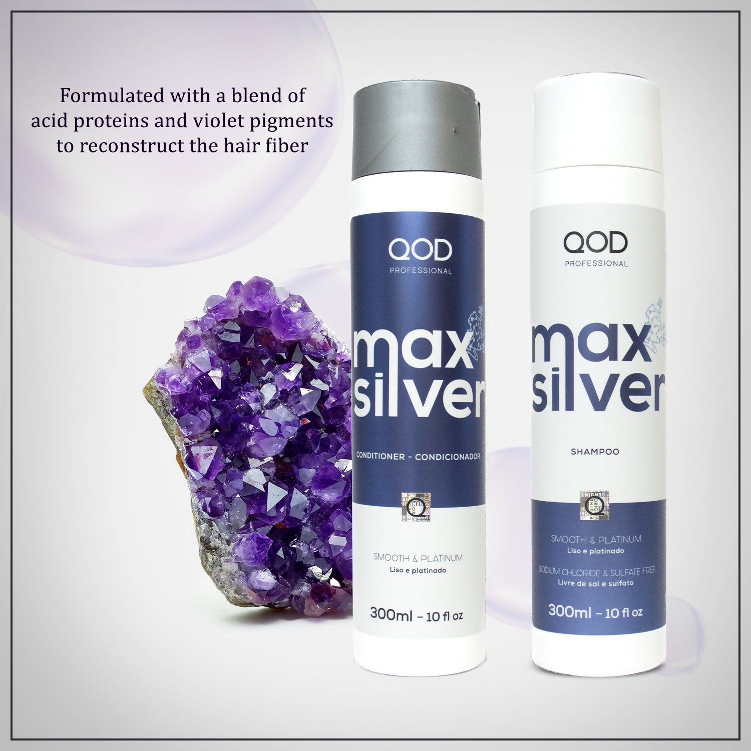 QOD Professional Max Silver Shampoo and Conditioner